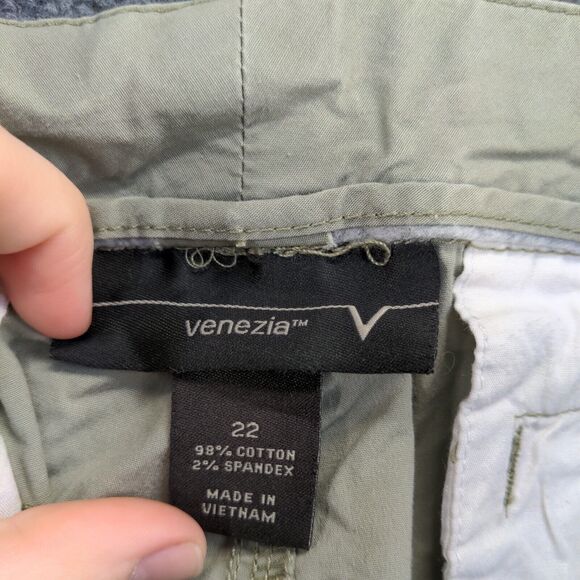 Venezia Womens Shorts Green Size 22 Pockets Belt Loops Cotton - Picture 10 of 10